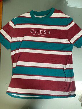 Guess Los Angeles striped graphic t-shirt